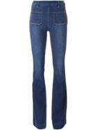 Frame Denim Flared Jeans, Women's, Size: 30, Blue, Cotton/polyester/spandex/elastane