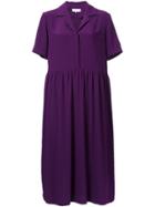 Carven V-neck Shirt Dress - Pink & Purple