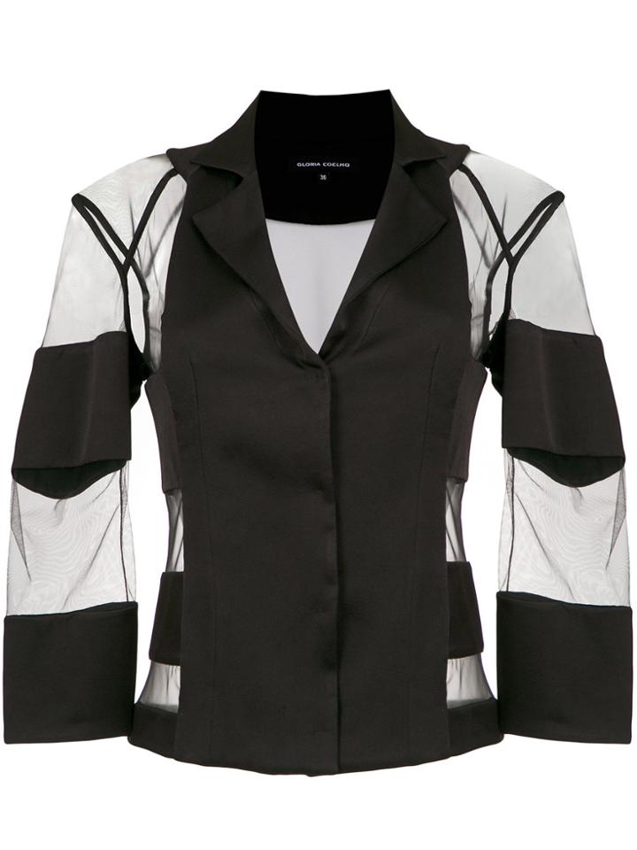 Gloria Coelho Tulle Panels Blazer - Black