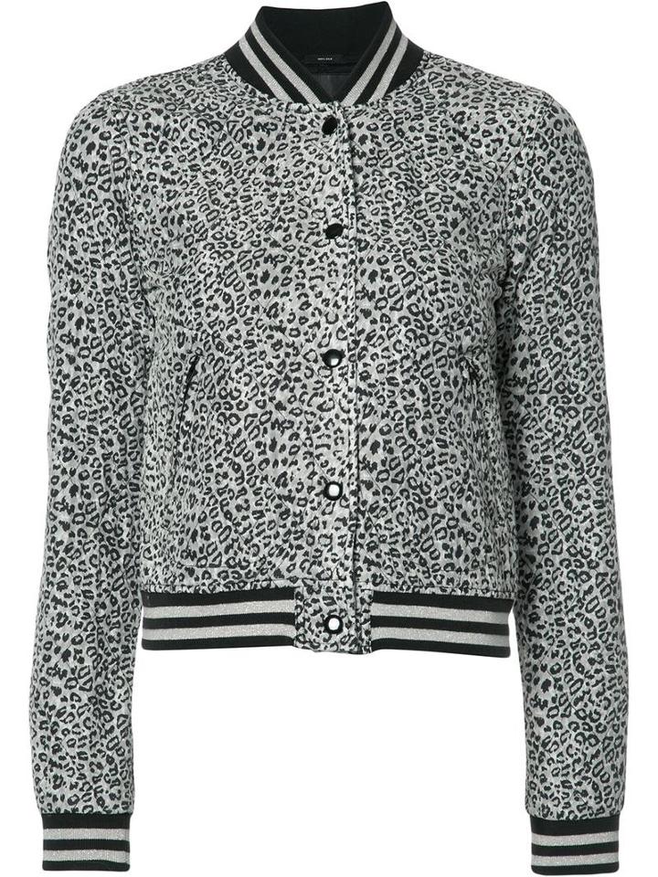 R13 Leopard Print Jacket, Women's, Size: Small, Grey, Viscose/silk