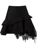 Msgm Striped Tulle Skirt - Black