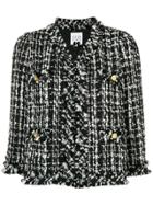 Edward Achour Paris Cropped Tweed Jacket - Black