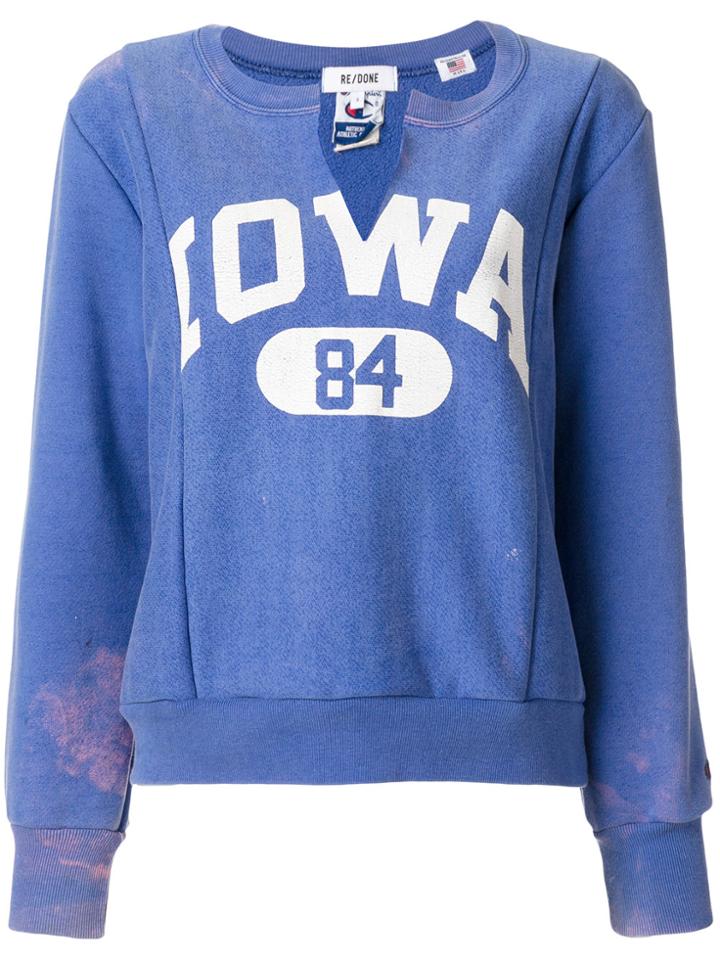 Re/done Iowa Sweatshirt - Blue