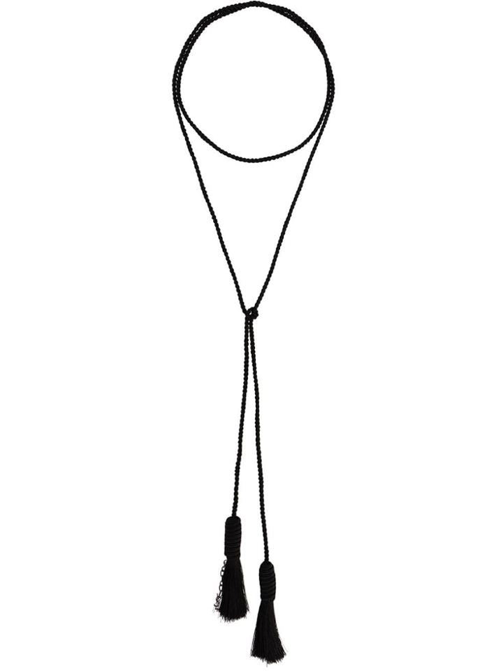 Saint Laurent Tassel Wrap Necklace - Black