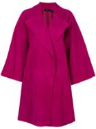 Theory Oversized Cropped Sleeve Coat - Pink & Purple