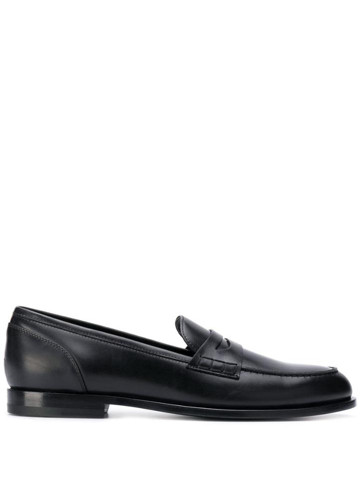 Balmain Leather Penny Loafers - Black