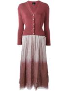 Jean Paul Gaultier Vintage Layered Dress, Women's, Size: 42, Pink/purple