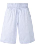 Comme Des Garçons Shirt - Striped Bermuda Shorts - Men - Cotton - Xs, Blue, Cotton