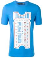 Love Moschino Ticket Print T-shirt, Men's, Size: Xl, Blue, Cotton/spandex/elastane