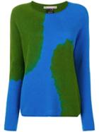 Suzusan Two-tone Printed Sweater - Blue