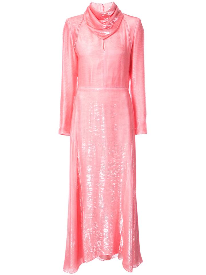 Nina Ricci Belted Neckerchief Dress - Pink & Purple