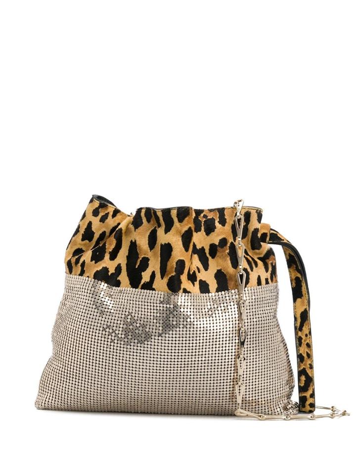 Paco Rabanne Contrast Clutch Bag - Gold