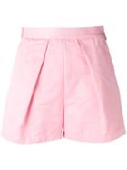 Msgm Pleat Detail Shorts, Women's, Size: 44, Pink/purple, Cotton/polyamide/polyester