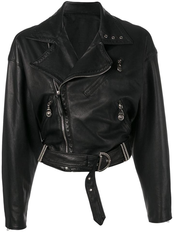 Versace Vintage 1980's Biker Jacket - Black