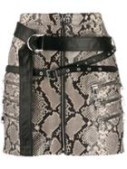 Unravel Project Snake-effect Mini Skirt - Grey