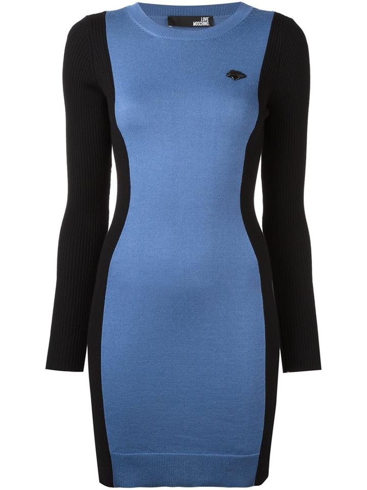 Love Moschino Heart Plaque Fitted Dress