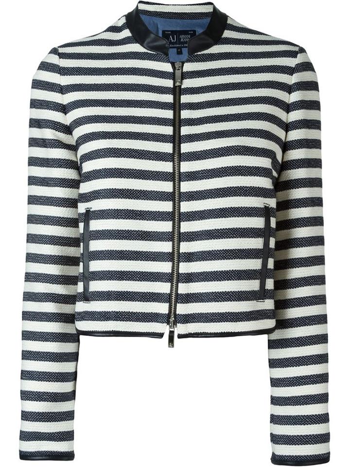 Armani Jeans Striped Cropped Jacket