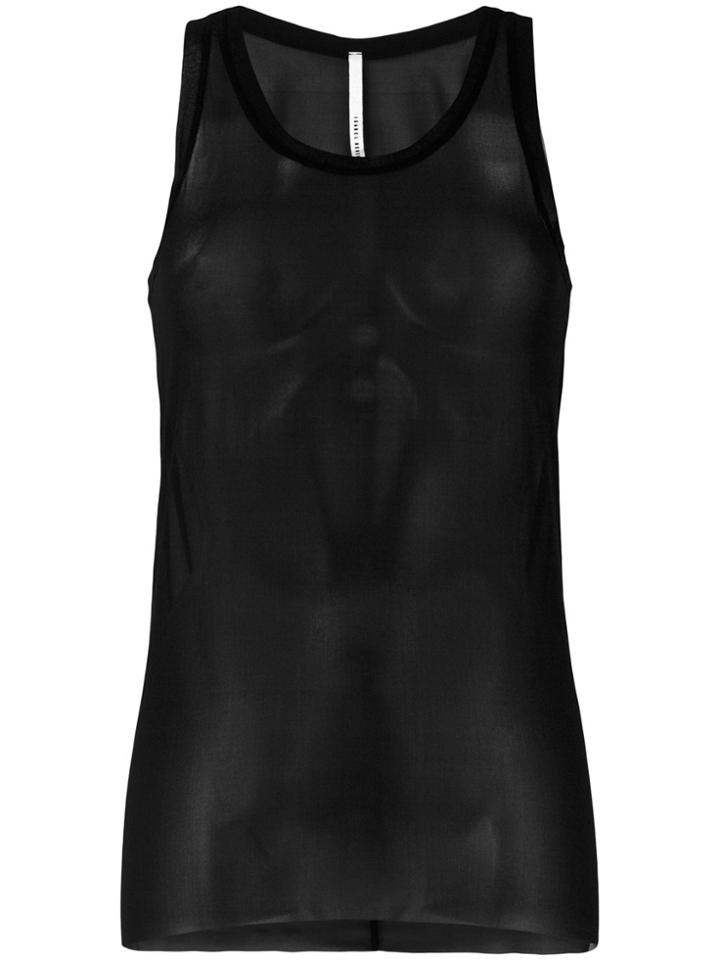 Isabel Benenato Sheer Tank - Black