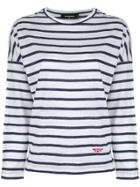 Dsquared2 Striped Fitted Sweater - White