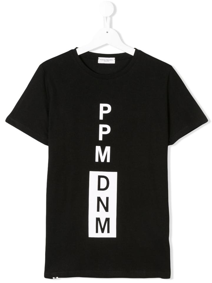 Paolo Pecora Kids Blocked Logo T-shirt - Black