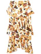 Ellery Printed Saloon Ruffle Skirt - Yellow & Orange