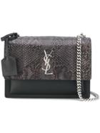 Saint Laurent Snakeskin Effect Crossbody Bag, Women's, Grey