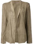 Open-front Jacket - Women - Leather - 44, Brown, Leather, Salvatore Santoro