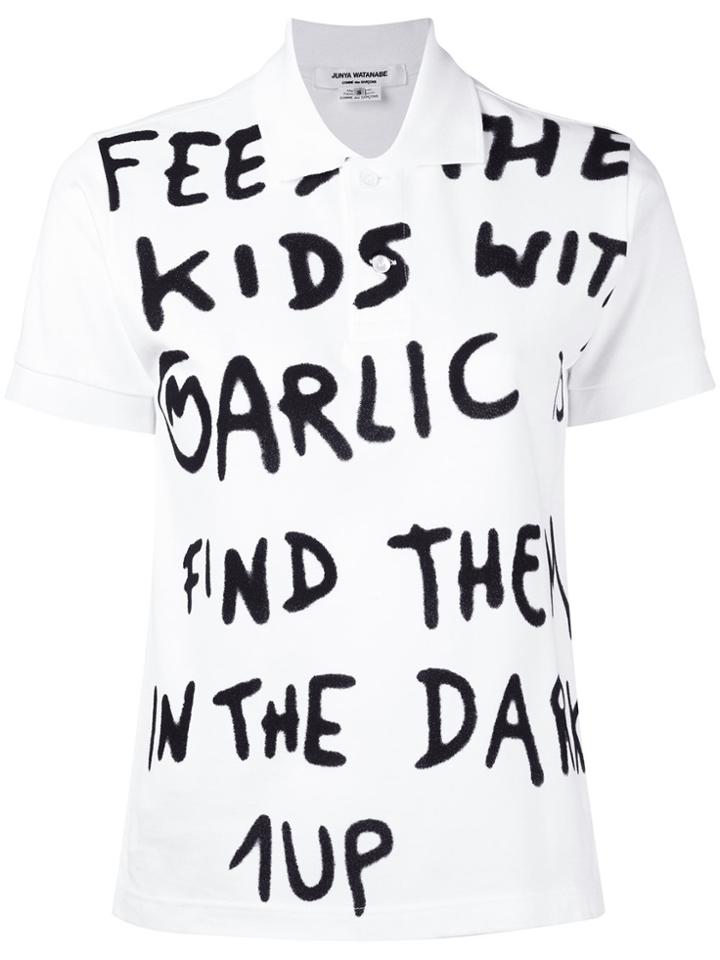 Junya Watanabe Comme Des Garçons Short Sleeve Slogan Polo Shirt -