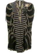 Antonio Marras - Floral Embroidered Cardigan - Women - Polyester/viscose - M, Black, Polyester/viscose