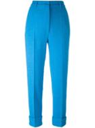 Hache Pleated Tapered Cropped Trousers
