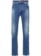 Jacob Cohen Washed Denim Jeans, Men's, Size: 36, Blue, Cotton/polyester/spandex/elastane