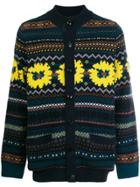 Sacai Front Patterned Cardigan - Blue