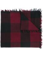 Faliero Sarti 'quadri' Checked Scarf, Men's, Red, Silk/wool