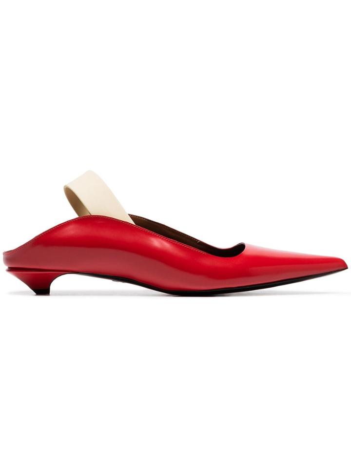 Proenza Schouler Red 20 Glossy Leather Slingback Pumps