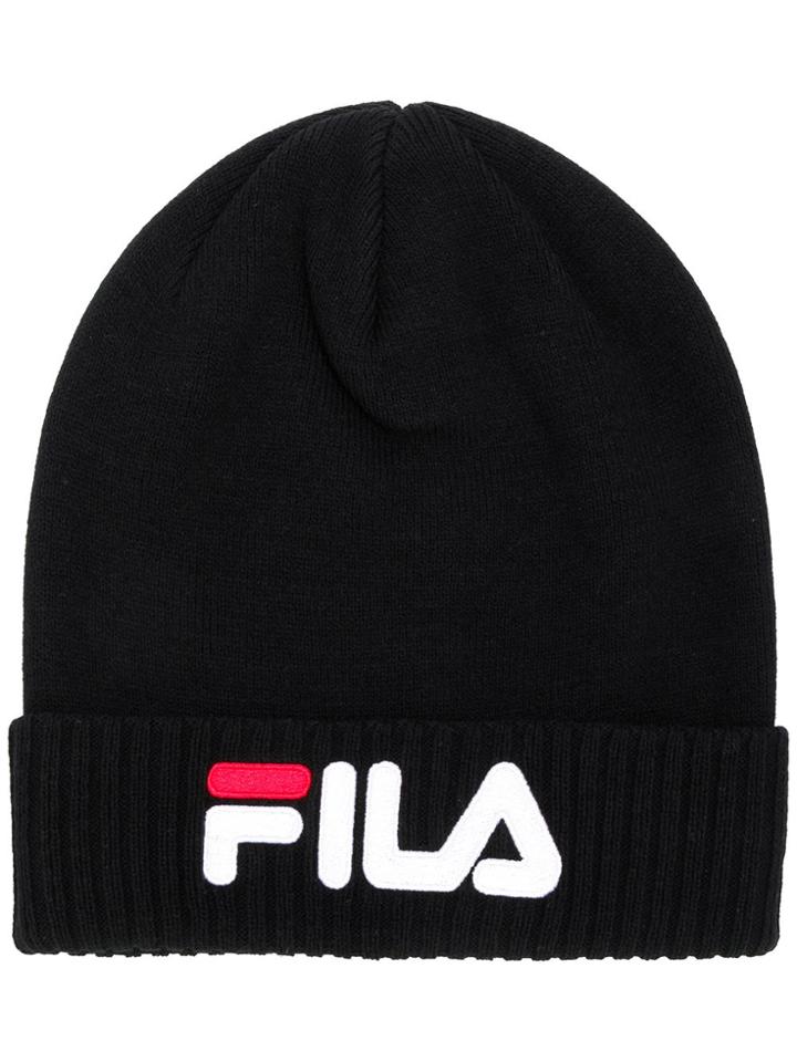 Fila Logo Embroidered Beanie - Black