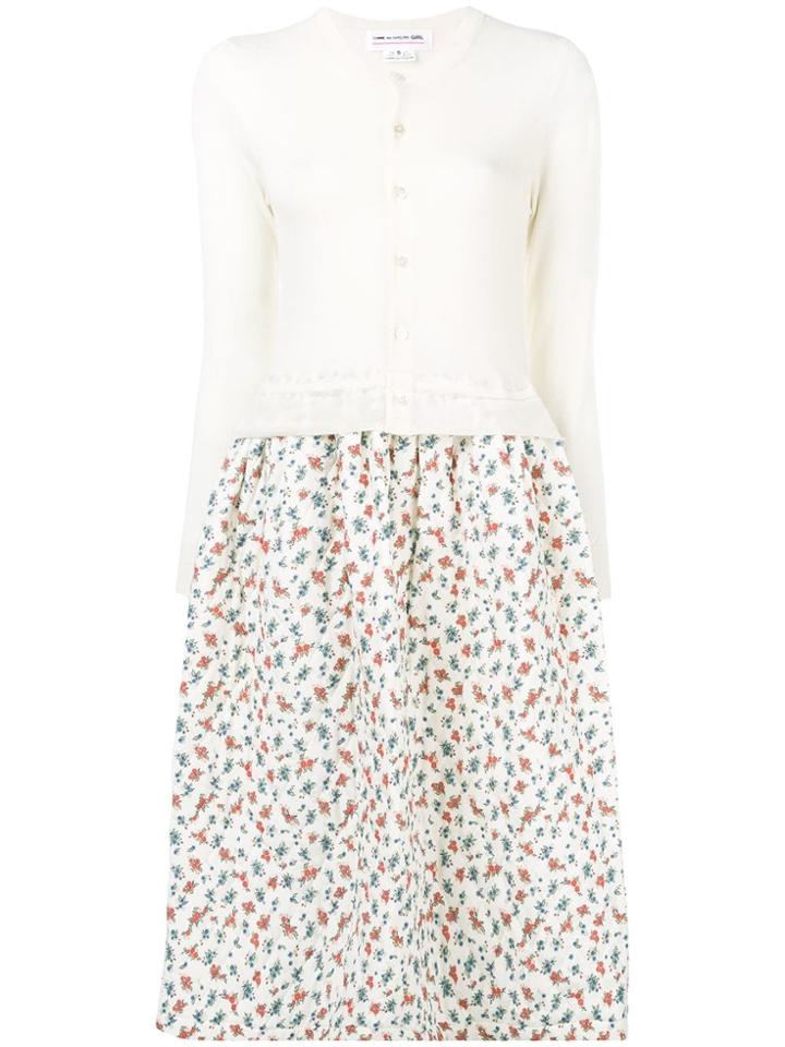 Comme Des Garçons Girl Cardigan Insert Midi Dress - White