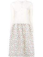 Comme Des Garçons Girl Cardigan Insert Midi Dress - White