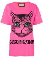 Gucci Guccification Print T-shirt - Pink & Purple
