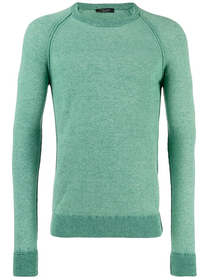 Roberto Collina Fade-effect Sweater, Men's, Size: 48, Green, Cotton/polyamide
