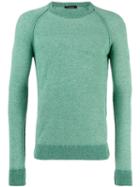 Roberto Collina Fade-effect Sweater, Men's, Size: 48, Green, Cotton/polyamide