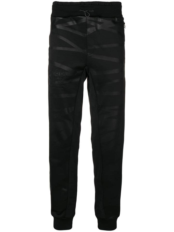 Philipp Plein Xyz Skull And Plein Track Trousers - Black
