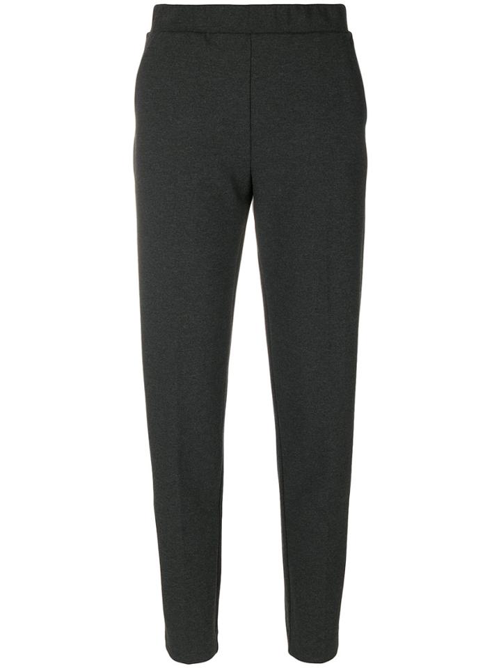 Le Tricot Perugia Tapered Crop Trousers - Grey