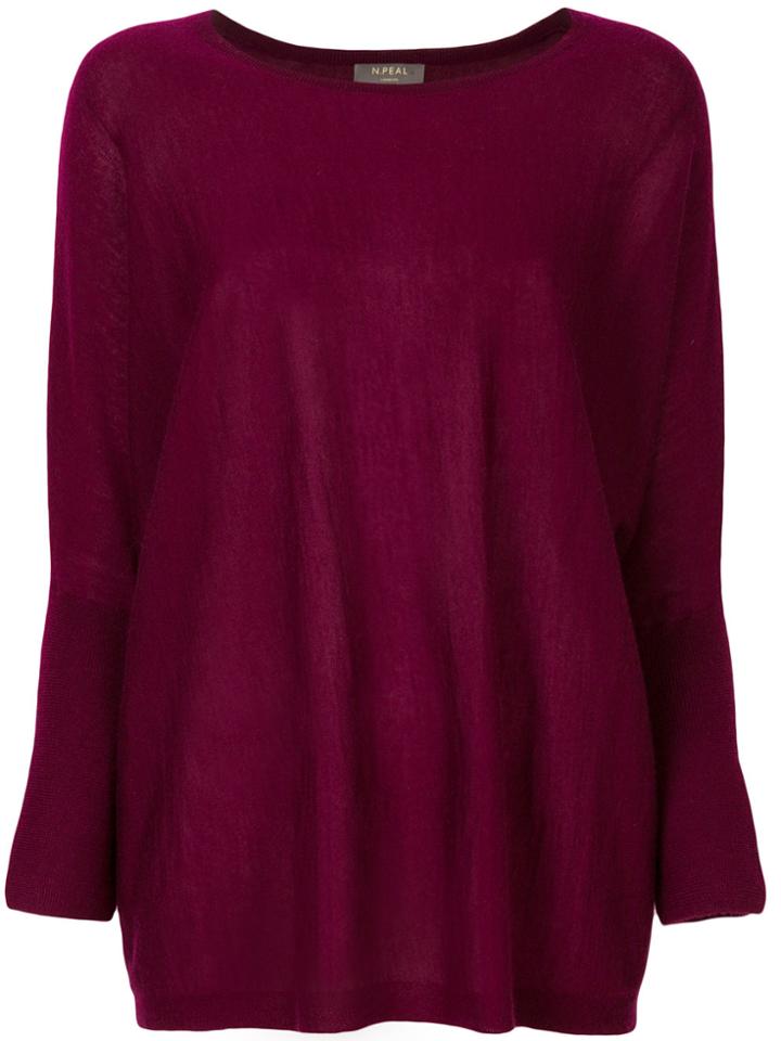 N.peal Superfine Sleeved Top - Pink & Purple