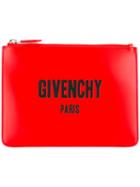 Givenchy Givenchy Paris Clutch Bag, Men's, Red, Calf Leather