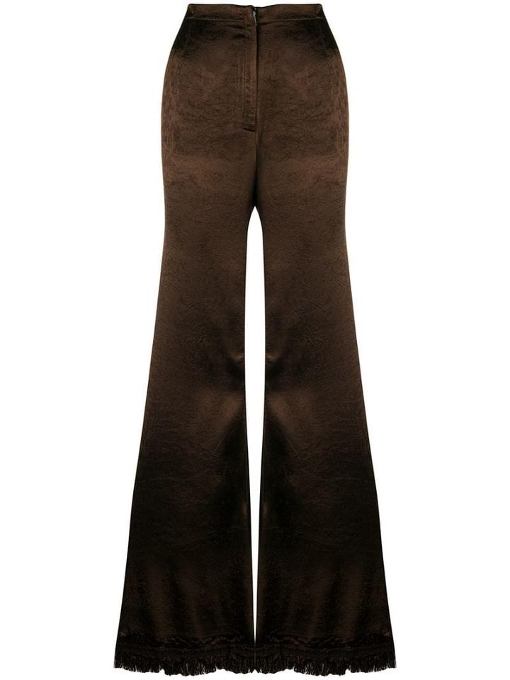 Marni Frayed Flared Trousers - Brown