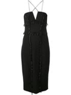 Cushnie Et Ochs Bead Embroidered Fringed Dress, Women's, Size: 6, Black, Silk/synthetic Enamel/viscose/spandex/elastane
