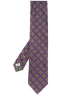 Canali Geometric Pointed-tip Tie - Purple