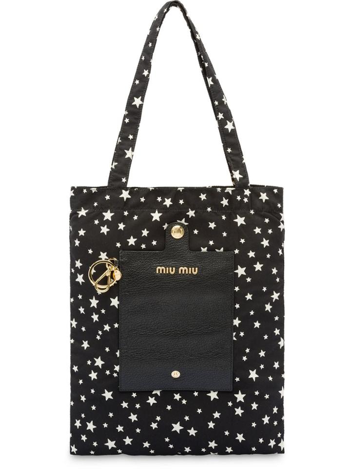 Miu Miu Faille Foldable Tote Bag - Black