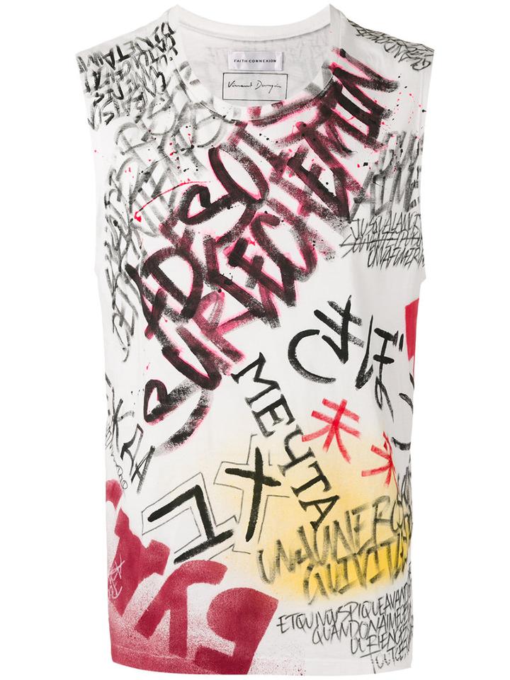 Faith Connexion - Printed Tank Top - Unisex - Cotton - S, White, Cotton