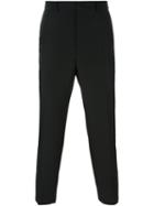 Mcq Alexander Mcqueen Contrast Detail Trousers, Men's, Size: 48, Black, Polyurethane/virgin Wool
